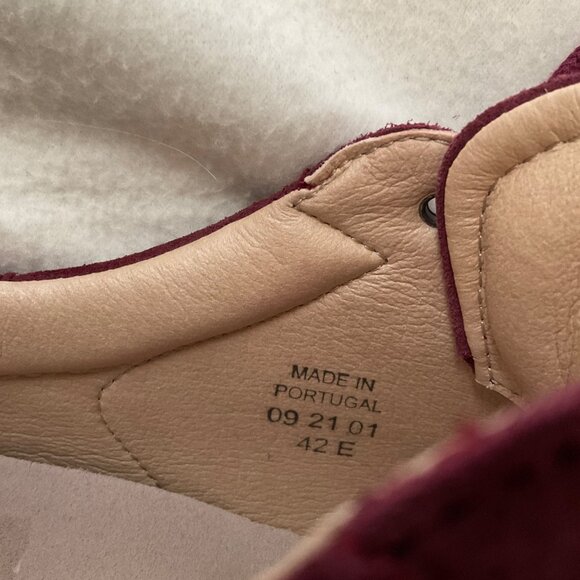NEW BIRKENSTOCK BURGANDY red suede leather sneaker shoes MENEU42 US9 WOMEN 10.5 - Picture 7 of 9